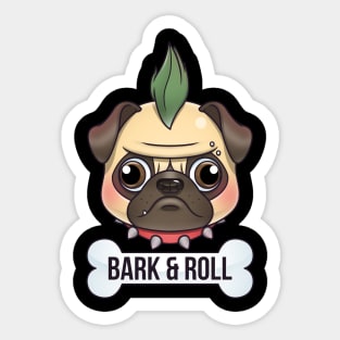 Punk Pug Dog Sticker